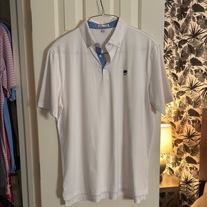 Peter Millar White Polo Shirt with Embroidered Logo